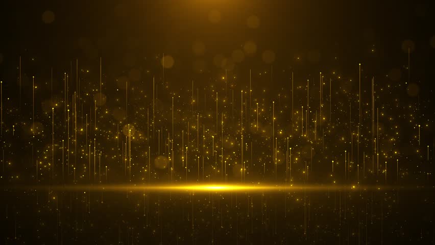 Beautiful golden particle light awards stage particle light awards stage luxury red curtain glitter. background Stage Golden Awards with sliding spotlights, Particle golden shiny circle frame platform