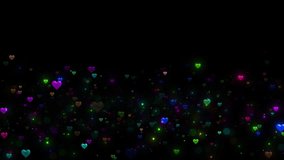 Pink Red Animation Hearts Greeting love. Sparkles glowing shiny red hearts. Wedding anniversary . new year, event, Christmas. Valentine's day abstract background. Hearts glitter lights bokeh particles - Powered by Shutterstock - Get 15% off with code: PIKWIZARD15