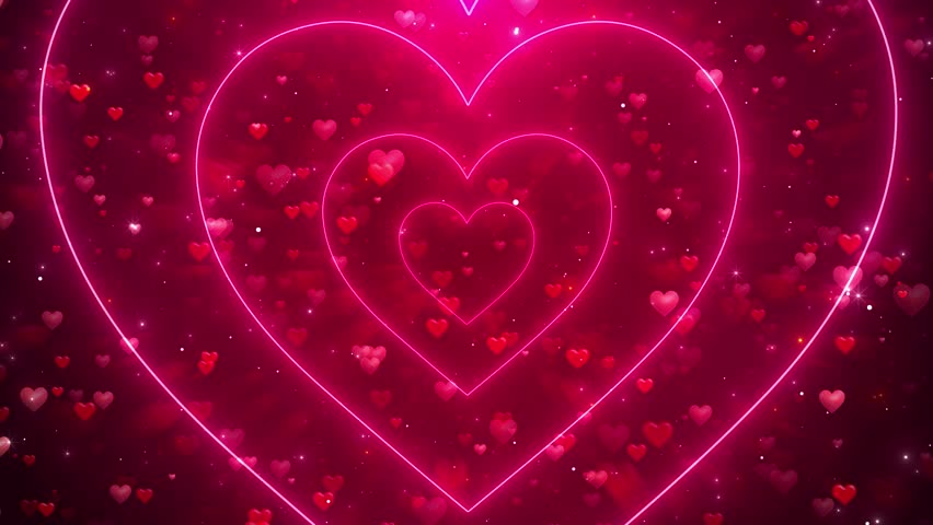 Wedding pink heart shapes background video concept of valentine's day, like button, fountain, design element, emotion, social media, happiness, pop up, flying hearts and sparkles hearts love bokeh