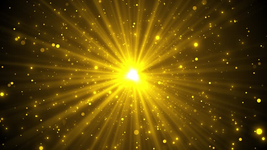 4K golden particle light forward, for evening parties, stages, celebrations, awards, short backgrounds, particle line wave award stage background rays. Birthday, Anniversary, new year event, Christmas
