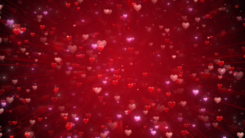Anniversary 14 February valentines day hearts and bokeh red 4k motion background, love Festive of bokeh, sparkles, Birthday, celebration, Holiday, new year, Party, event and celebrations, Invitation