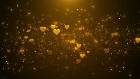 Golden shining heart shaped glitter background. St. Valentines Day love animation. Blurry bokeh defocused sparkles. Romantic lovely logo copy space shiny particles, love and valentines day element
 - Powered by Shutterstock - Get 15% off with code: PIKWIZARD15