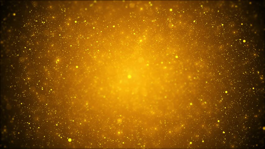 Golden Glittering Tunnel shiny gold particles falling stars. luxury glamorous awards ceremony background. glitter slow motion particles flying wind new year events. Festive sparkles, shimmering lights