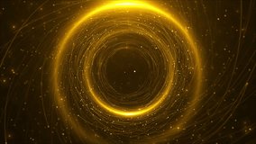 Black golden luxury circular background. 3d circle rings animation Circle Geometric gold, stripe glowing, dot light glitter for presentation, event party text backdrop. Black Friday sale. Music frame - Powered by Shutterstock - Get 15% off with code: PIKWIZARD15