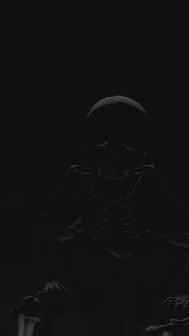 Flash horror Seamless vertical video animation of skeletons. Creepy background of crawling skeletons with strobe effect for halloween events.