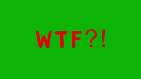 Animated red text "WTF?!" on a green screen background. Eye-catching and funny element for memes, reactions, and comic overlays. - Powered by Shutterstock - Get 15% off with code: PIKWIZARD15