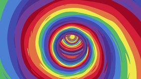Dynamic cartoon animation of a colorful rainbow vortex spinning inward, creating a hypnotic tunnel effect. Perfect for transitions, psychedelic visuals, or attention-grabbing backgrounds. - Powered by Shutterstock - Get 15% off with code: PIKWIZARD15