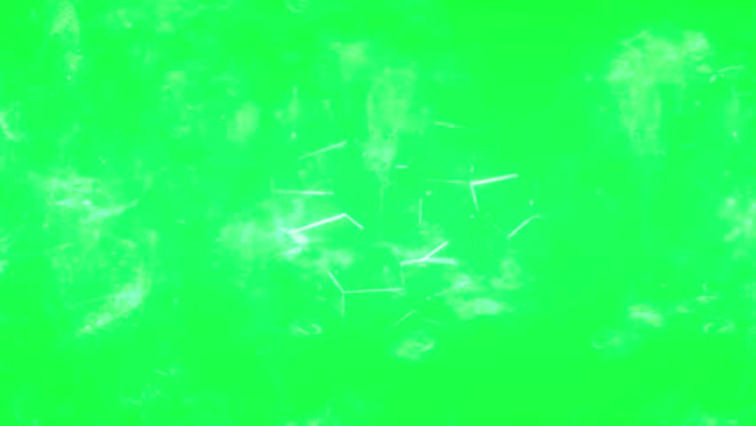 Breaking full screen glass animation, shattered white reflective transparent glass explosion with falling pieces on green screen background, vfx video transition