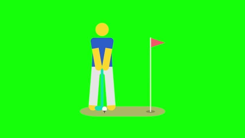 Pictogram sport icon 4K animation with green screen background