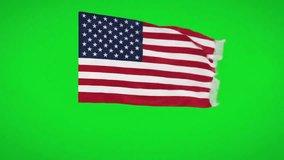 Stunning slow-motion footage captures the iconic American flag, a powerful symbol of the United States, flowing elegantly against a pure green backdrop.  - Powered by Shutterstock - Get 15% off with code: PIKWIZARD15