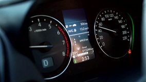4K video of a car dashboard in real time while driving, featuring navigation monitor and digital car display. Perfect for concepts of automobile interior, technology, GPS navigation, modern driving. - Powered by Shutterstock - Get 15% off with code: PIKWIZARD15
