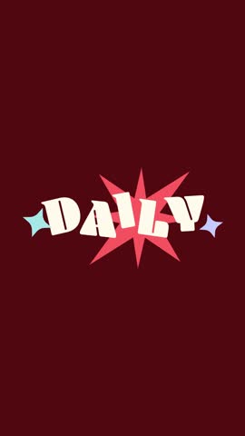 4k motion animation with daily vlog text in a colorful fun playful style, perfect for intros, media content, social videos, and creative digital projects.
