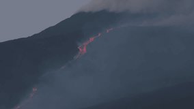 Mount Etna erupted. Lava flow go to south weast side of volcano. - Powered by Shutterstock - Get 15% off with code: PIKWIZARD15