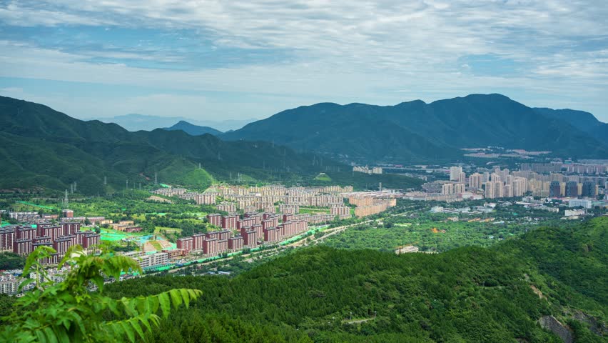 Beijing, China - 24th August 2025 - Overlooking Beijing Mentougou district from Western hills