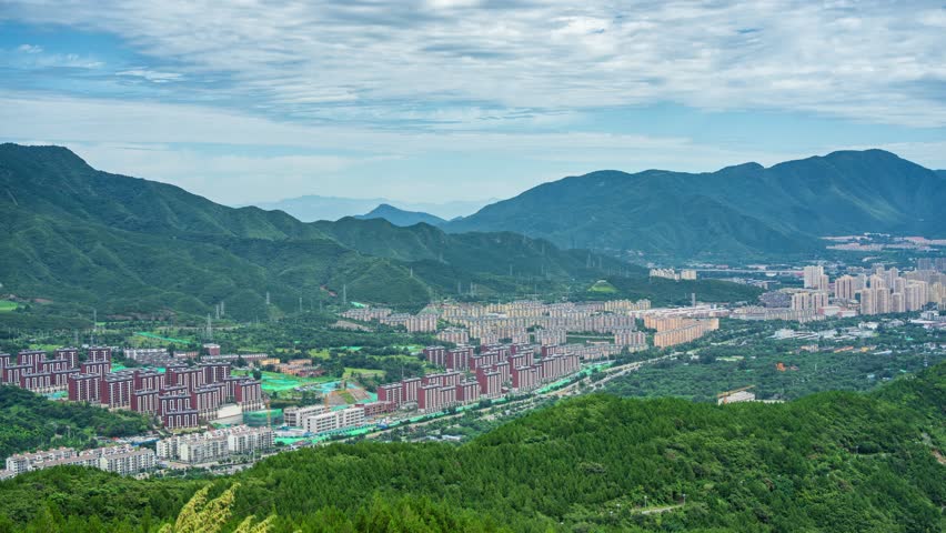 Beijing, China - 24th August 2025 - Overlooking Beijing Mentougou district from Western hills