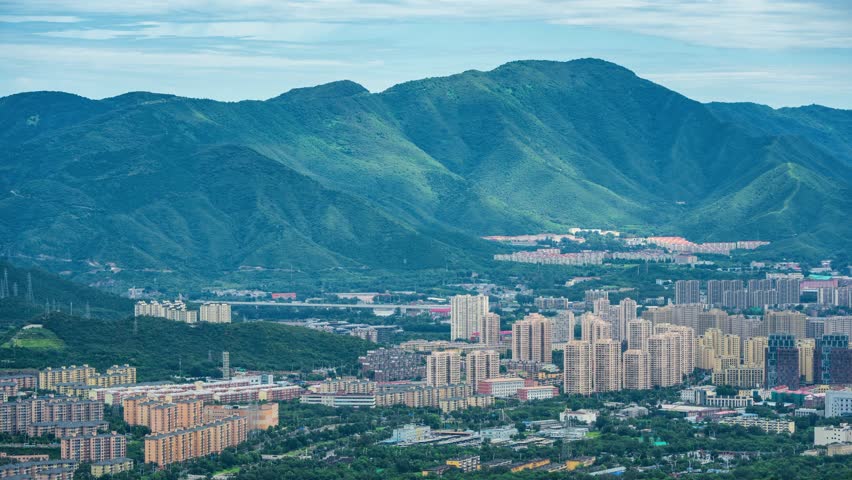 Beijing, China - 24th August 2025 - Overlooking Beijing Mentougou district from Western hills