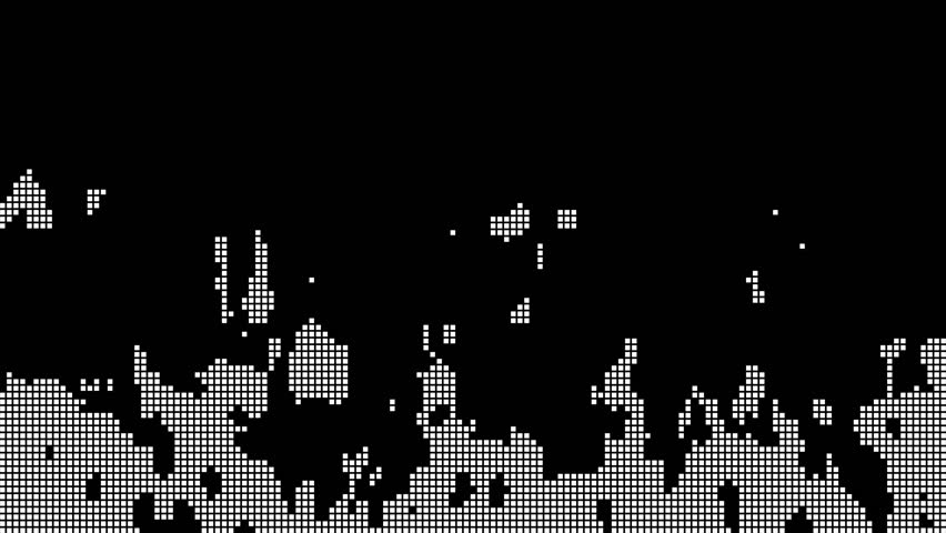 Retro Gaming Background with Exploding Pixels and Dynamic Shapes