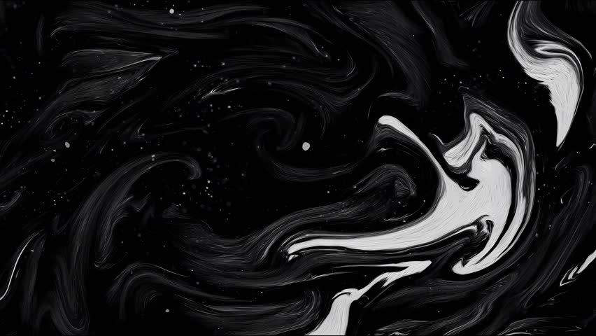 Dynamic abstract swirls in seamless monochrome loop animation