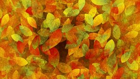Green and orange autumn falling leaves abstract grunge background. Seamless looping retro fall season motion design. Video animation Ultra HD 4K 3840x2160 - Powered by Shutterstock - Get 15% off with code: PIKWIZARD15