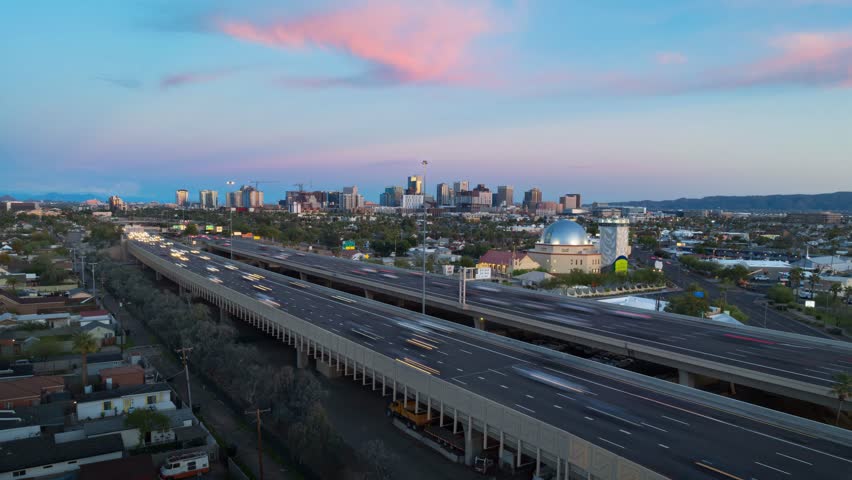 Phoenix, Arizona - Downtown Skyline Drone Timelapse