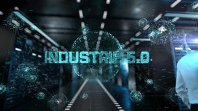 Industrie 5.0. IT Administrator Activating Modern Data Center Server with Hologram. - Powered by Shutterstock - Get 15% off with code: PIKWIZARD15