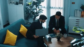 Top view of professional businesswoman joining a business meeting while diverse team analyze financial data by using tablet and laptop. Smart investor explain financial plan with group. Directorate. - Powered by Shutterstock - Get 15% off with code: PIKWIZARD15