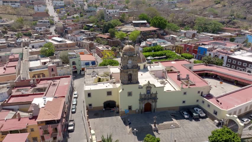 The Church of Amatitan Jalisco, The Inmaculada Concepcion Parish catholic church, Drone shot