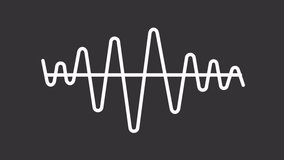 Audio wave white line animation. Frequency animated icon. Soundwave showing up. Music waveform, technology. Voice equalizer. Isolated element on dark background. Alpha transparent video - Powered by Shutterstock - Get 15% off with code: PIKWIZARD15