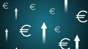 Upward arrows moving up with Euro currency symbols, Money transfer, Global currency and Stock exchange concept. - Powered by Shutterstock - Get 15% off with code: PIKWIZARD15