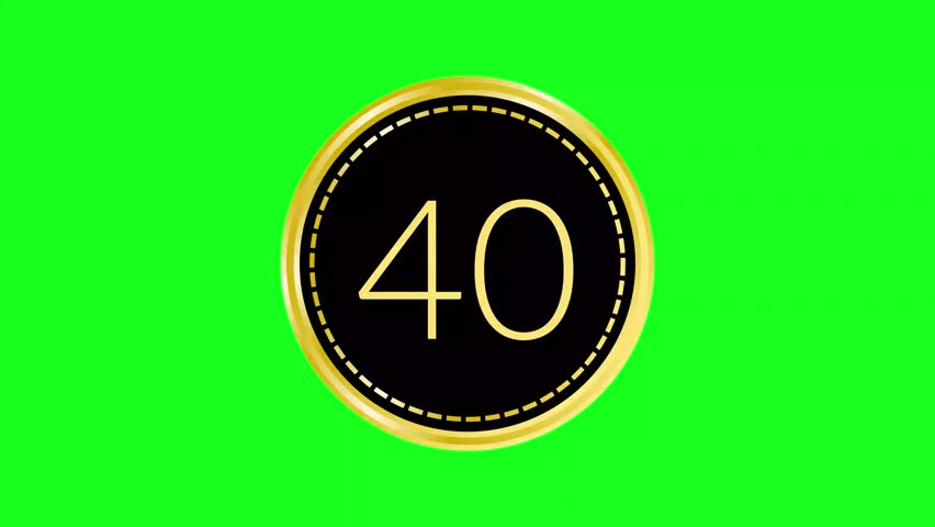 40 second countdown timer with a gold circle and luxury style on green screen perfect for luxury timer concepts - Powered by Shutterstock - Get 15% off with code: PIKWIZARD15