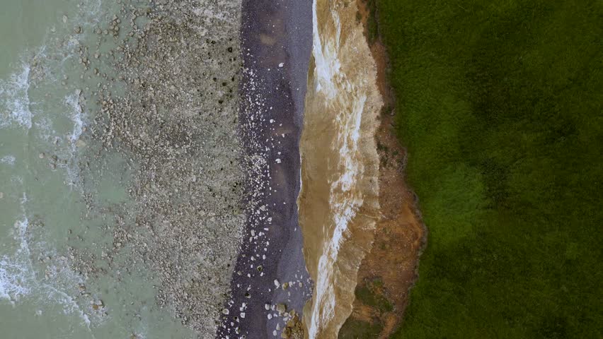 France Normandy White Cliffs Drone Plage de Criel 