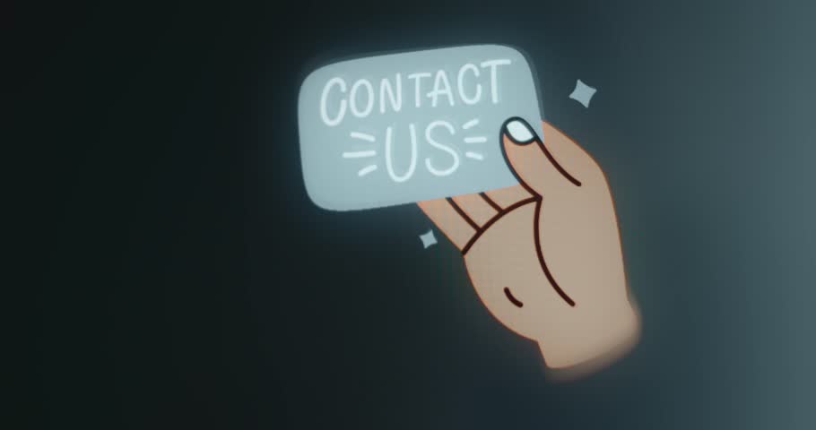 Hand holding a card with text Contact Us