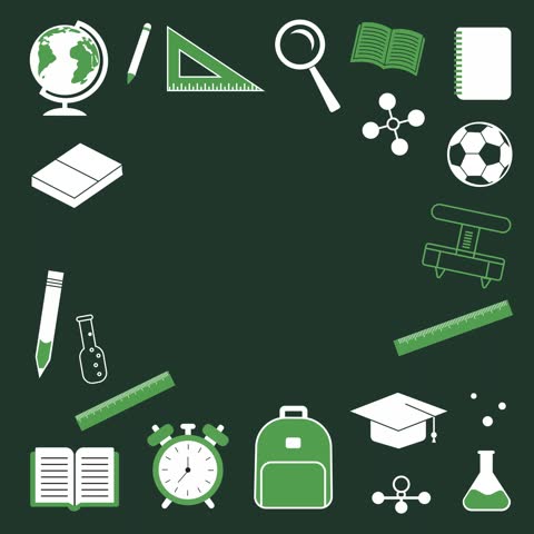 Animated educational icons collection for learning and school content
