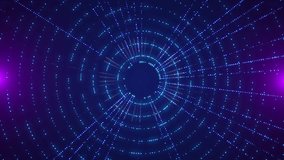Dynamic Blue  Purple Digital Tunnel Concentric Particle Rings And Radial Light Rays,a Clean And Modern Abstract Design With A Perspective Grid Made Of Blue, Lines That Create A Futuristic, High Tech G - Powered by Shutterstock - Get 15% off with code: PIKWIZARD15