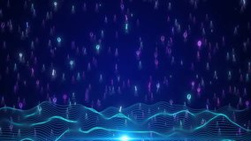 Abstract Binary Data Stream With Dynamic Waveform And Particle Effects, An Image Symbolizing Technology, Data, And Cybersecurity With Neon,a High Tech Abstract Background Featuring A Glowing Digital L - Powered by Shutterstock - Get 15% off with code: PIKWIZARD15