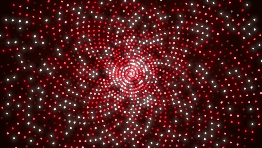 Dynamic Red And White Star Vortex A Shimmering Spiral Motion Graphic Loop,a High Energy Design Focusing On A Central Light Source And A Radial Pattern Of Contrasting,a Bold, Romantic Backdrop In Deep 