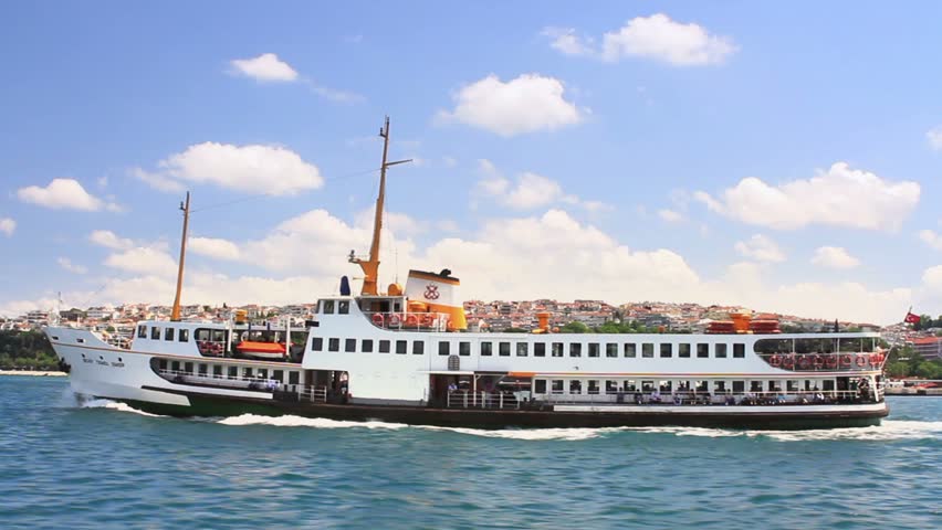 ISTANBUL - MAY 7: Passenger ship sails along Salacak Coastline on May 7, 2012 in