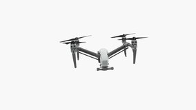3D animation of flying drone moving in different directions on white background with alpha channel - Powered by Shutterstock - Get 15% off with code: PIKWIZARD15