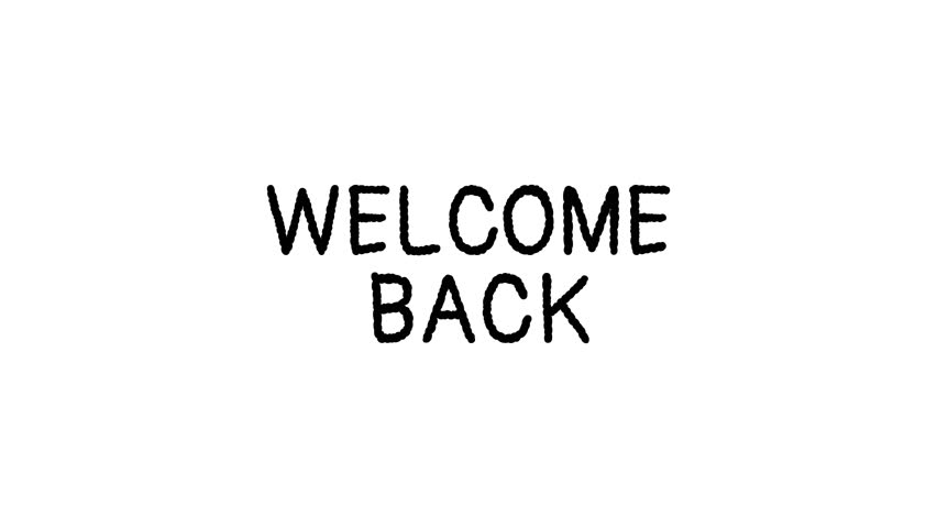 Animated text "WELCOME BACK" with smooth scale down effect and transparent background. Perfect for intros, openers, promos, and digital media content. alpha channel