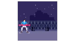 Couple Celebrating at rooftop animation, Boy expressing heartfelt gratitude to her Spouse animated video, special anniversary events clip, Cheers another year footage,Party People motion graphics - Powered by Shutterstock - Get 15% off with code: PIKWIZARD15