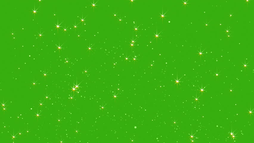 Glitter sparkle stars and particles animated on green screen. White shining dust light. Bokeh light particles. Loop animation
