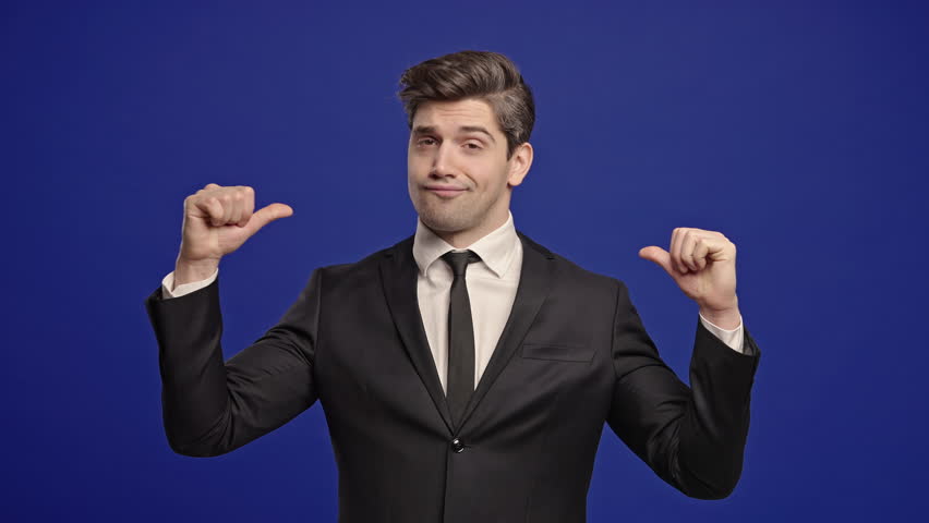 Mature man executive in formal outfit with arrogant expression, radiating pride and dominance. Business ego, power, corporate leadership