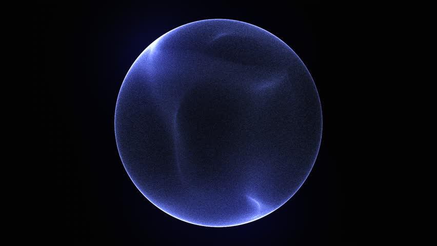 White abstract 3d sphere of glowing particles and energy waves motion. Light blue liquid particles forming a futuristic sphere and magic energy orb. Science, future technology concept, AI. 4k loop. 
