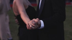 High school graduates dancing on prom, waltz and classical ball dance in dresses and suits on school graduation party, girls and boys classical ballroom dancers, couples dance quadrille and polonaise - Powered by Shutterstock - Get 15% off with code: PIKWIZARD15