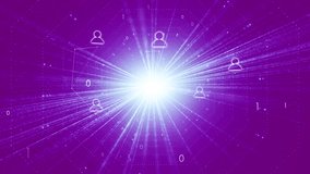 Digital metaverse shiny tunnel with people icons and binary data technology network. - Powered by Shutterstock - Get 15% off with code: PIKWIZARD15