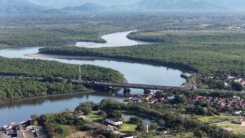 Itanhaem Skyline In Itanhaem Sao Paulo Brazil. Aerial View Of Stunning Beach With Crystal Clear Waters. Paradise Landscape Leisure Stunning. Paradise Summertime. Itanhaem Sao Paulo.