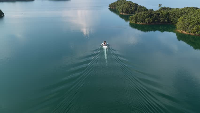 Aerial photography of beautiful freshwater lake