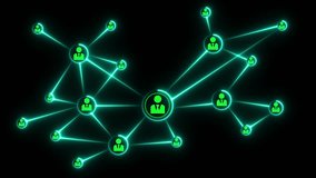 Animated Network of Glowing People Icons, Global Communication Network, Business and Social Networking Concept: Animated Connection Nodes. - Powered by Shutterstock - Get 15% off with code: PIKWIZARD15