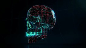 A glowing digital skull hologram flickers with neon light, creating a sleek and futuristic sci-fi animation.
 - Powered by Shutterstock - Get 15% off with code: PIKWIZARD15