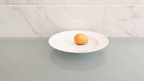 A single egg rests on a white plate, its smooth shell echoing the quiet elegance of cool marble beneath. A still-life moment of balance, texture, and serene simplicity - Powered by Shutterstock - Get 15% off with code: PIKWIZARD15